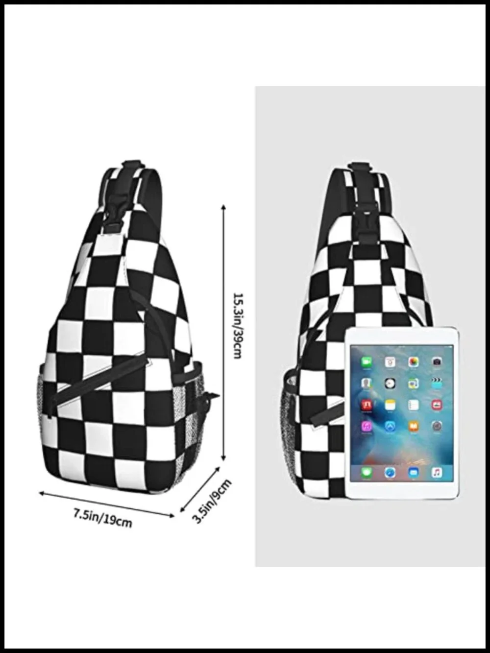 Sling Backpack Crossbody Bag Adjustable Shoulder Strap Polyester Hiking Daypack